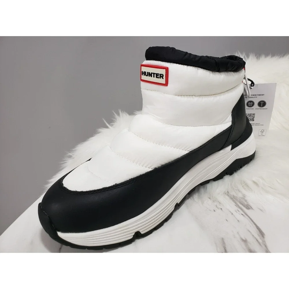 NEW NO BOX SZ‎ 11 Hunter Anne ANNES Snow Boots Shoes Puffer White SLip On